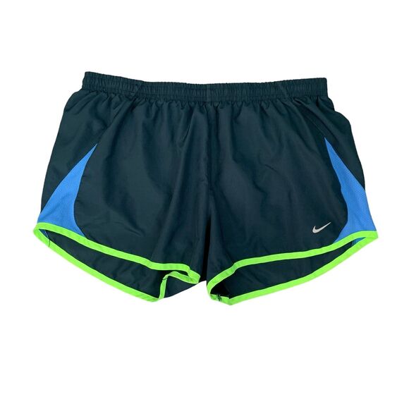 Nike Shorts Women L Large Navy Blue Dri Fit Built In Brief Tempo Running Stretch - Picture 1 of 12